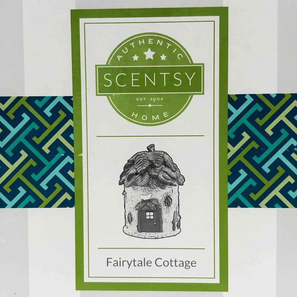 Scentsy Fairytale Cottage‎ Electric Wax Warmer Birch Tree House Leaf Lid Retired